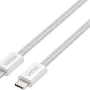 Kabel zwijany magnetycznie Unitek USB C PD 100W biały 1m
