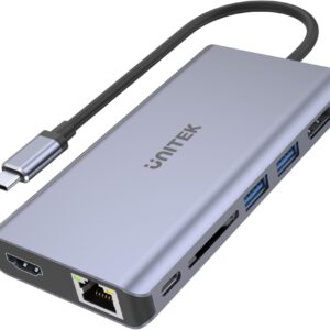 07052025681b8e0cdc496.jpeg Adapter Unitek D1056A Hub USB-C 2x USB 3.1 HDMI DP RJ45 czytnikSD