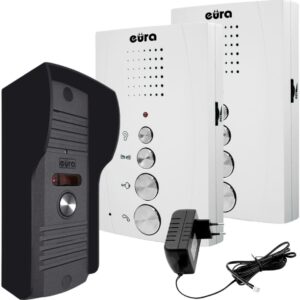 07052025681baf6414531.jpeg DOMOFON ''EURA'' ADP-51A3 ''DIFESA'' - 1-rodzinny, 2 unifony, interkom, biały